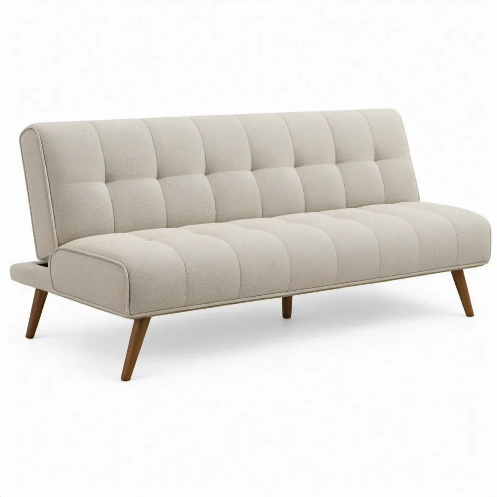2-zitsbank 180 x 83 x 85 cm crème polyester met houten poten