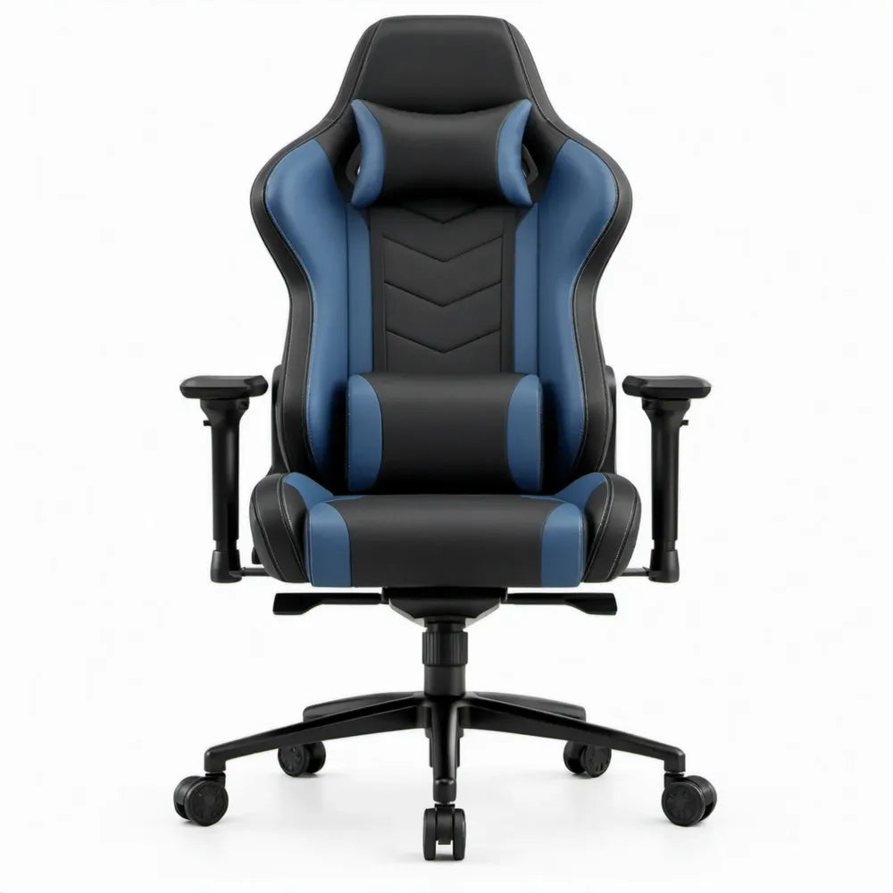 Gamingstoel met verstelbare armleuningen, zwart/blauw, 66 x 66 x 122-132 cm