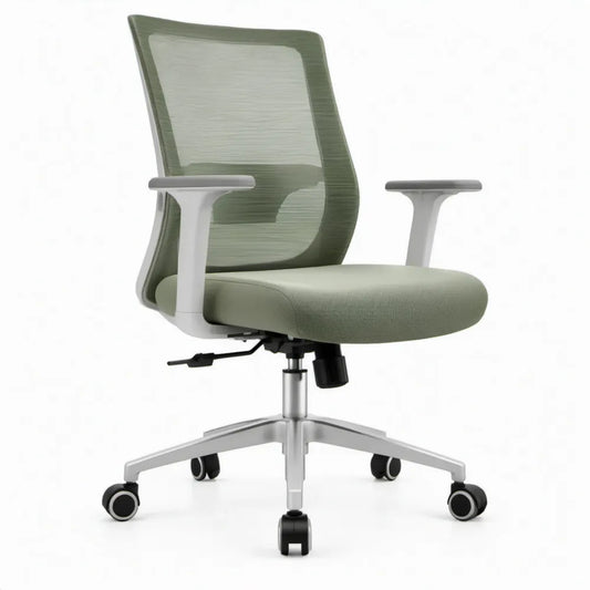 Verstelbare bureaustoel met armleuningen, groen/grijs/zwart, 64 x 64 x 100-110 cm