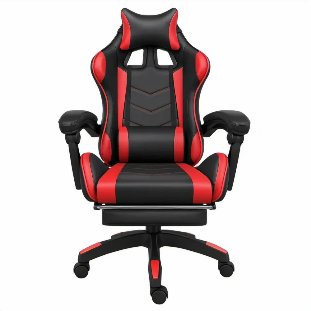Verstelbare gamingstoel met uitschuifbare voetsteun, zwart/rood, 65 x 65 x 125-135 cm